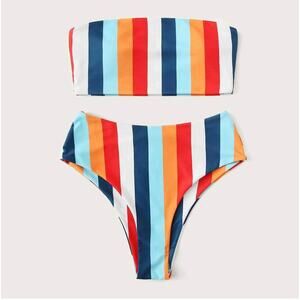 Tube Top Two Piece Swim Suit- Size Large